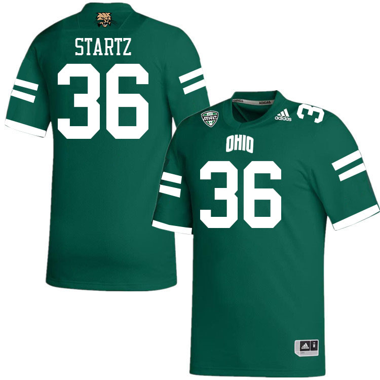 Ohio Bobcats #36 Parker Startz College Football Jerseys Stitched-Green